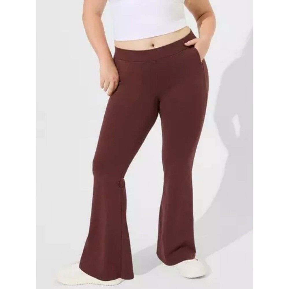 Torrid Flare Pocket Leggings Size 1X Brown Purple High Rise Casual